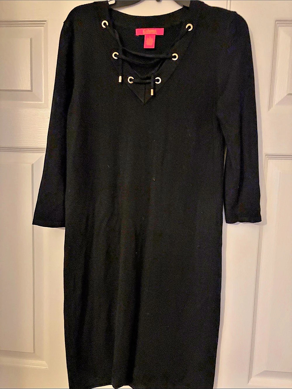 Catherine Black Lace-Up Maxi Dress Like New